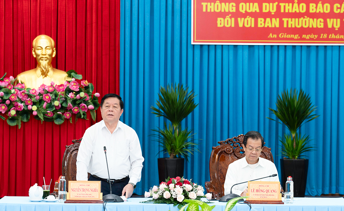 Đoàn kiểm tra số 893 thông qua dự thảo kết quả kiểm tra đối với Ban Thường vụ Tỉnh ủy An Giang