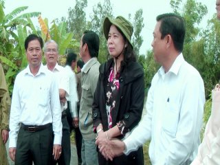 Bí thư Tỉnh ủy Võ Thị Ánh Xuân khảo sát công tác ứng phó cơn bão số 16 tại Thoại Sơn, Tri Tôn và Tịnh Biên