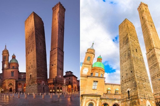 Asinelli và Garisenda - Hai tháp cổ thu hút khách du lịch ở Bologna, Italy
