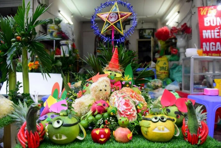 trang trí mâm ngũ quả trung thu