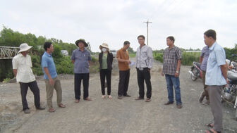 Lãnh đạo huyện Tri Tôn kiểm tra công trình tuyến biên giới