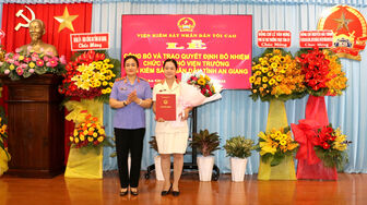 Bà Nguyễn Thị Thùy Trang giữ chức vụ Phó Viện trưởng Viện Kiểm sát nhân dân tỉnh An Giang