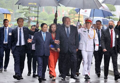 Thủ tướng Phạm Minh Chính chủ trì Lễ đón Thủ tướng Cuba Manuel Marrero Cruz