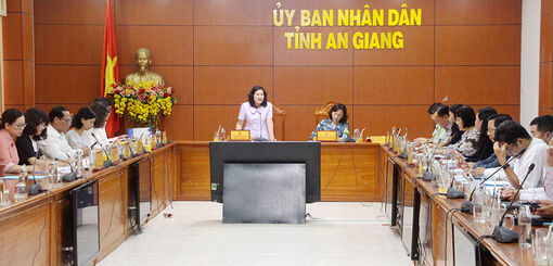 Đoàn kiểm tra Ủy ban Quốc gia Vì sự tiến bộ của phụ nữ Việt Nam làm việc tại An Giang