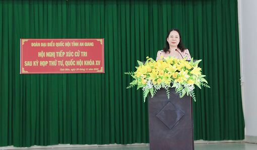 Phó Chủ tịch nước Cộng hòa XHCN Việt Nam Võ Thị Ánh Xuân tiếp xúc cử tri huyện Tịnh Biên