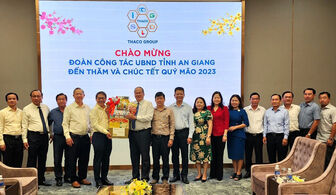 Phó Bí thư Tỉnh ủy, Chủ tịch UBND tỉnh An Giang Nguyễn Thanh Bình chúc Tết các doanh nghiệp tại TP. HCM