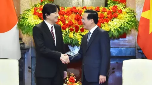 Chủ tịch nước Võ Văn Thưởng và Phu nhân tiếp Hoàng Thái tử và Công nương Nhật Bản