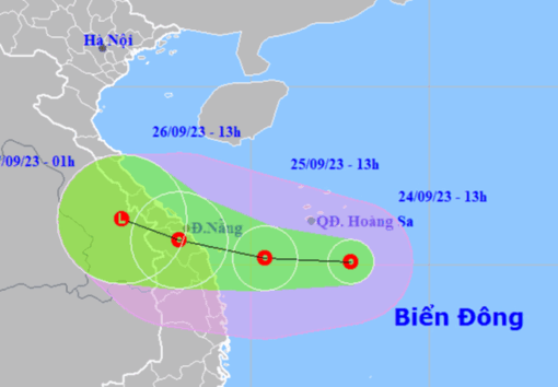 Áp thấp nhiệt đới hướng vào khu vực Đà Nẵng - Quảng Ngãi, Trung Bộ mưa rất to
