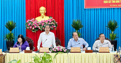 Đoàn công tác Ban Chỉ đạo tổng kết 10 năm thực hiện Nghị quyết 29-NQ/TW làm việc với Thường trực Tỉnh ủy An Giang