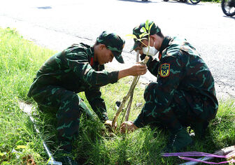 Xuất quân các hoạt động Tết quân - dân năm 2024 tại huyện Châu Phú