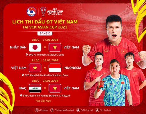 Tuyển Việt Nam đấu Nhật Bản trận ra quân Asian Cup 2023
